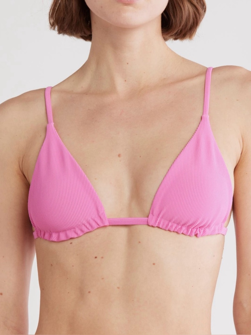 VYB Swim Bikini Top Triangle Bra Strawberry Moon Bright Pink Size Large NWT